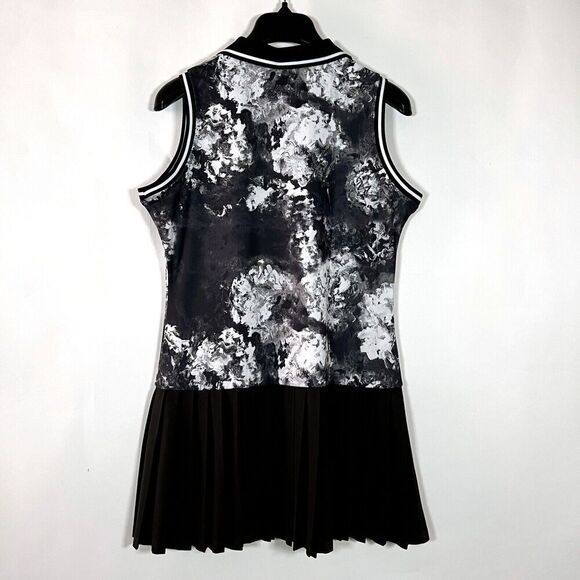 Famara Golf Dress Size Medium Black Orchid Tennis Active 1/4 Zip Pleated Neutral - Picture 5 of 7